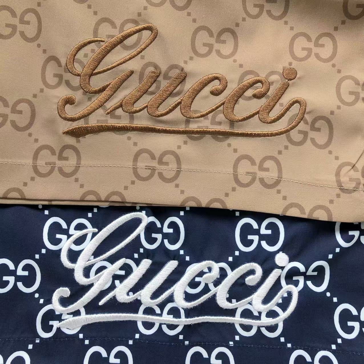 Gucci Print Logo Shorts Beige - Image 3