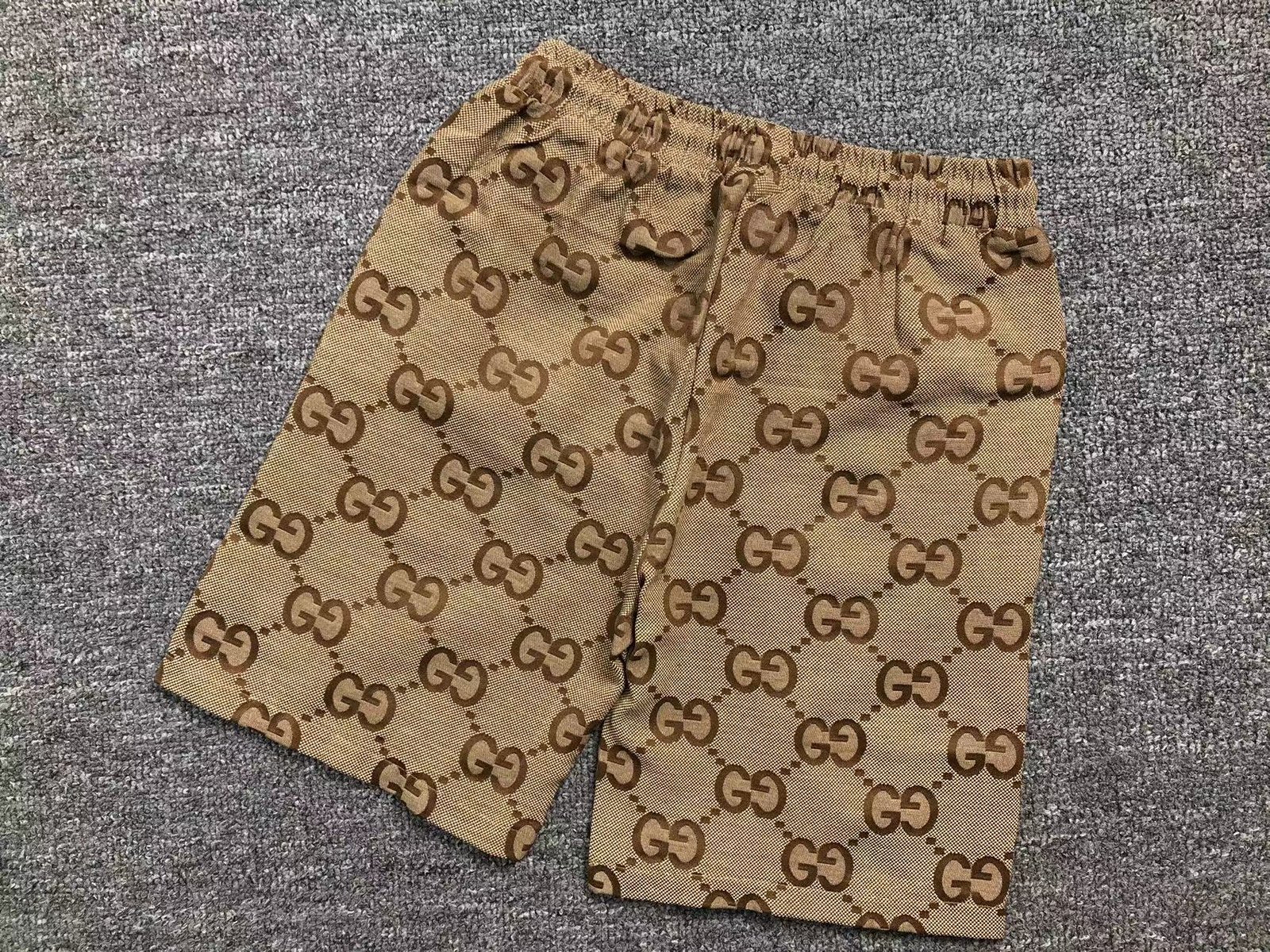 Gucci Pattern Logo Shorts Beige - Image 3