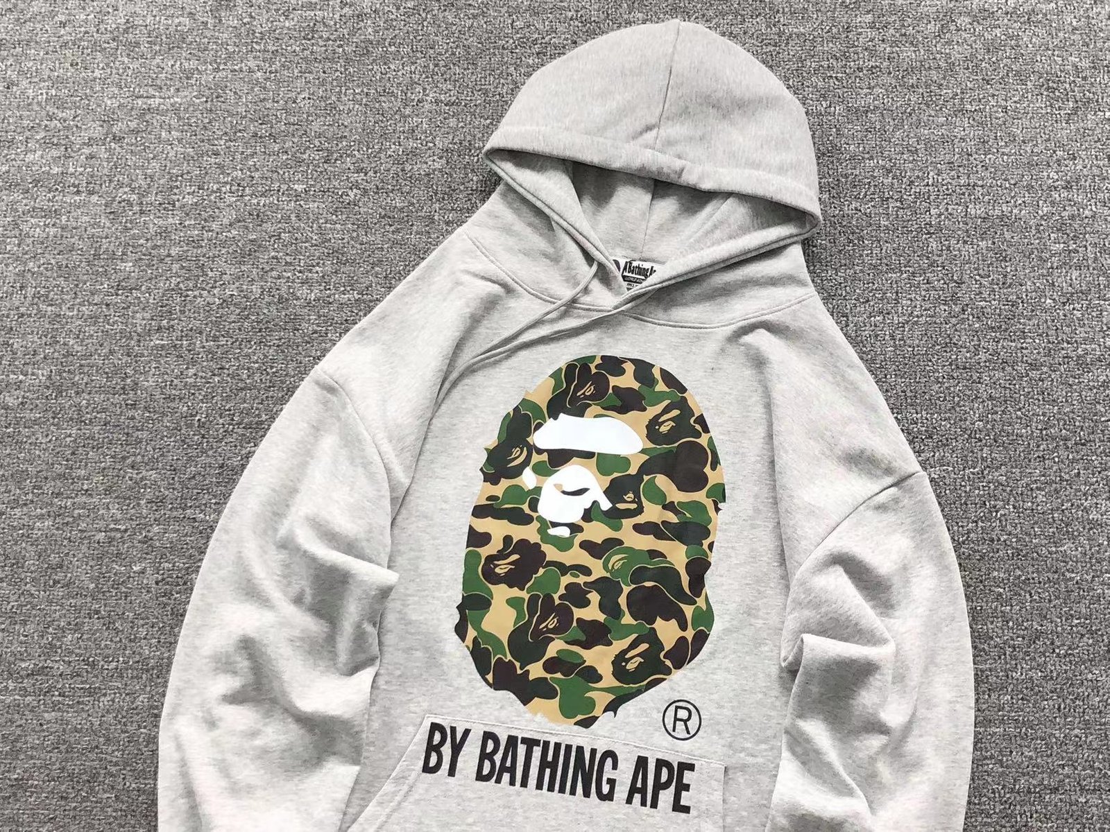 Bape Big Head Ape Grey Hoodie - Image 3