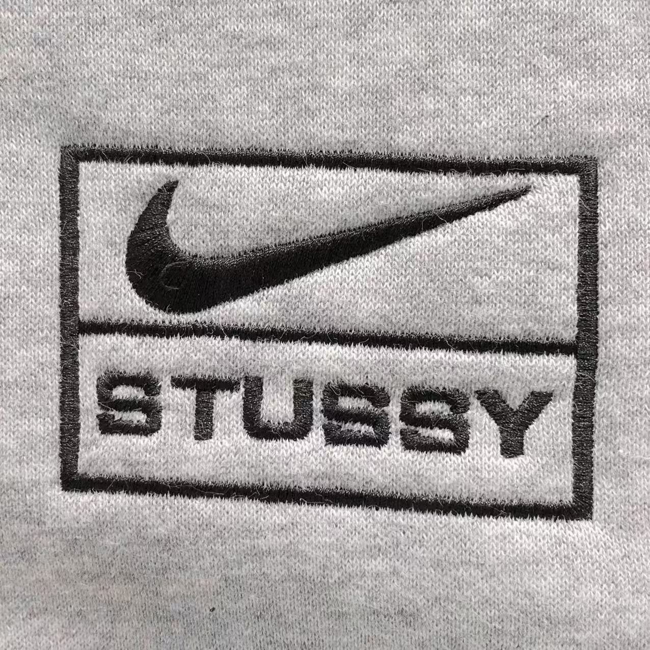 Nike x Stussy Washed Fleece Hoodie Grey - Image 3