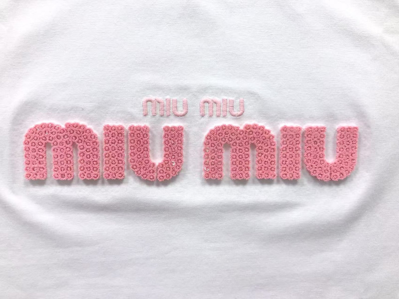 Miu Miu Ribbed Tshirt Pink - Image 3