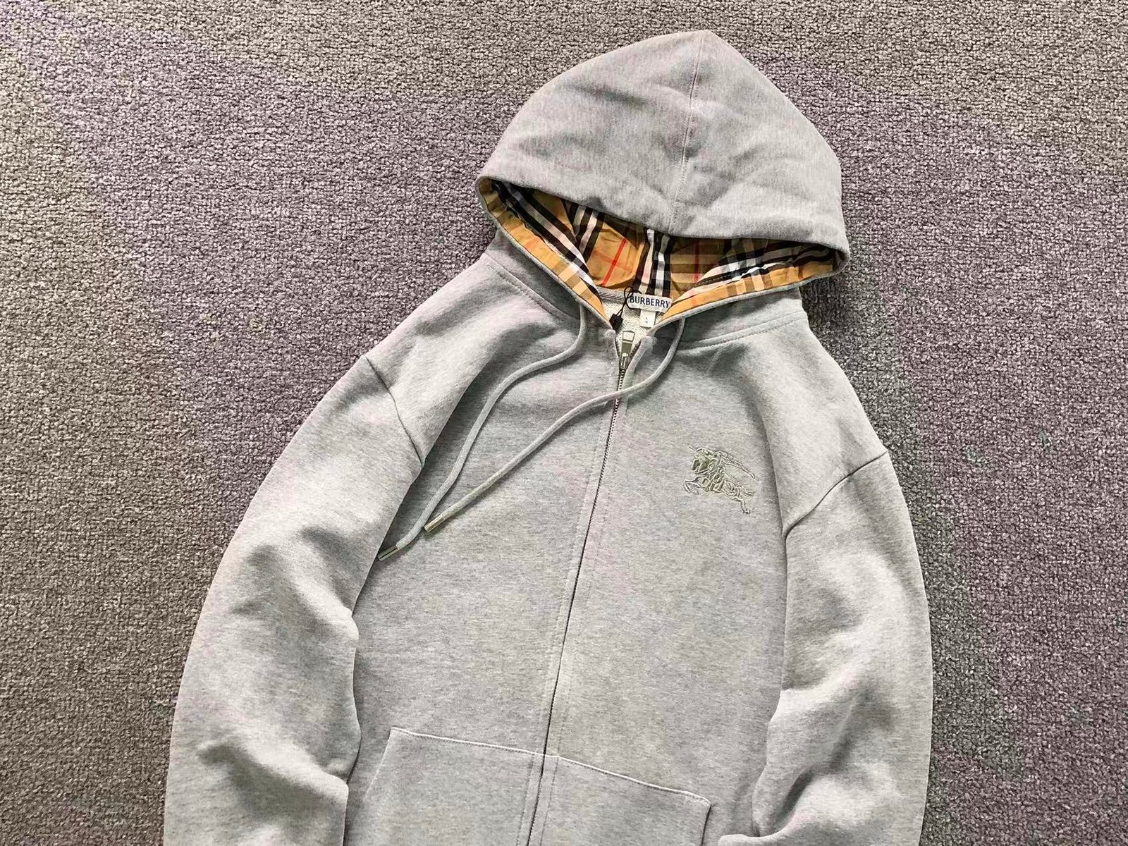 Burberry Pattern Zip Up Hoodie - Image 3