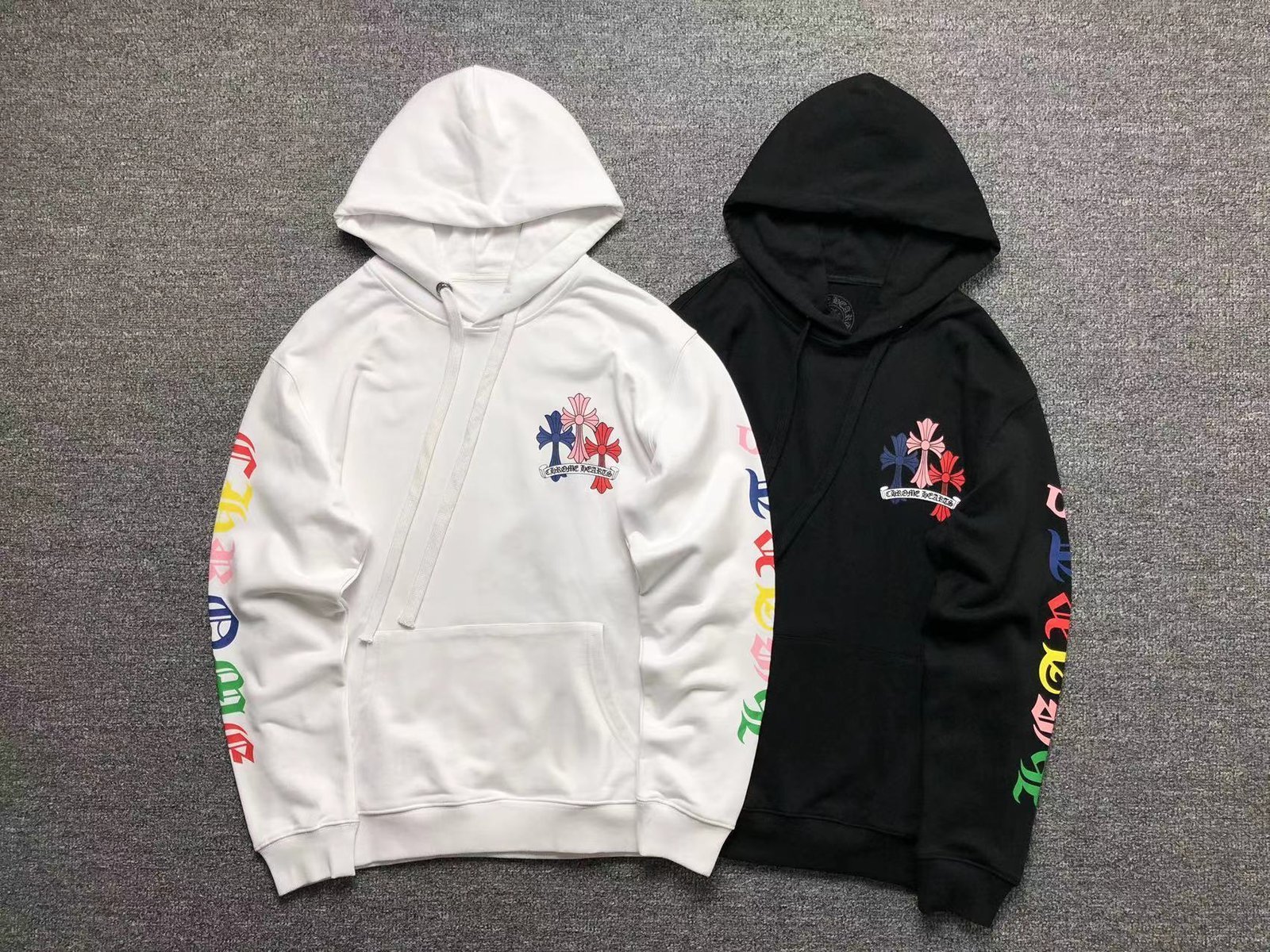 Chrome Hearts Colorfull Crosses Hoodie Black - Image 4