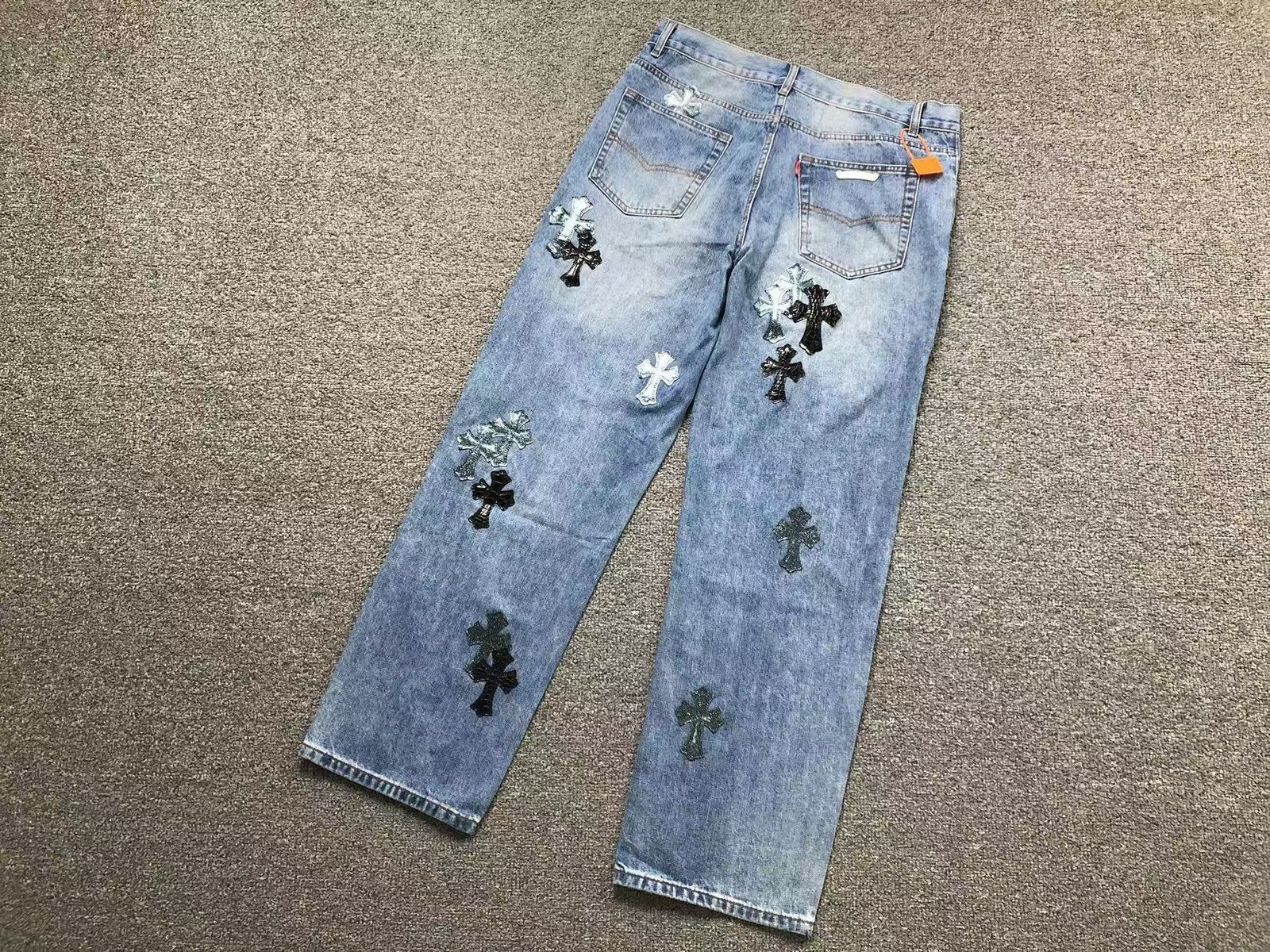 Chrome Hearts Denim Jeans Black Crosses - Image 4