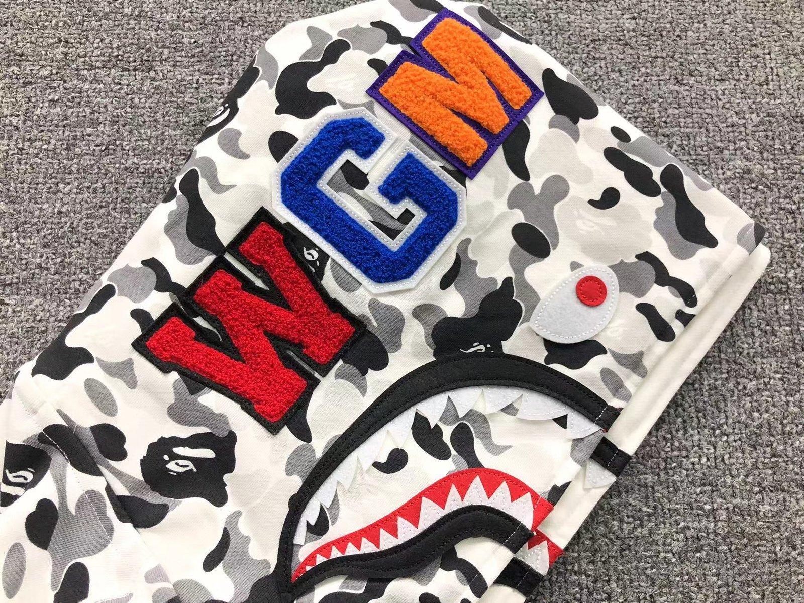 Bape Camo Hoodie White Grey - Image 4