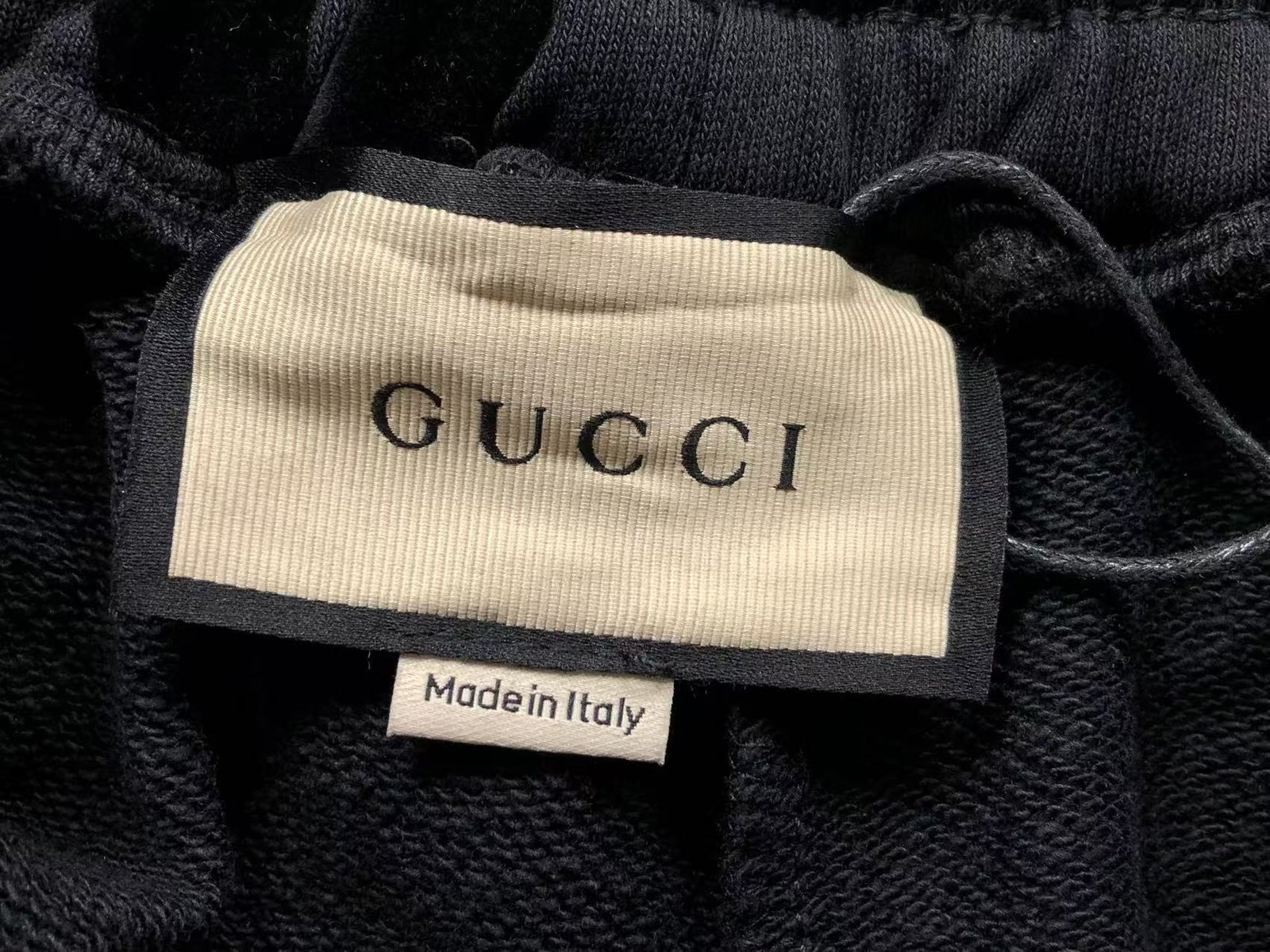 Gucci Velvet Logo Shorts Black - Image 4