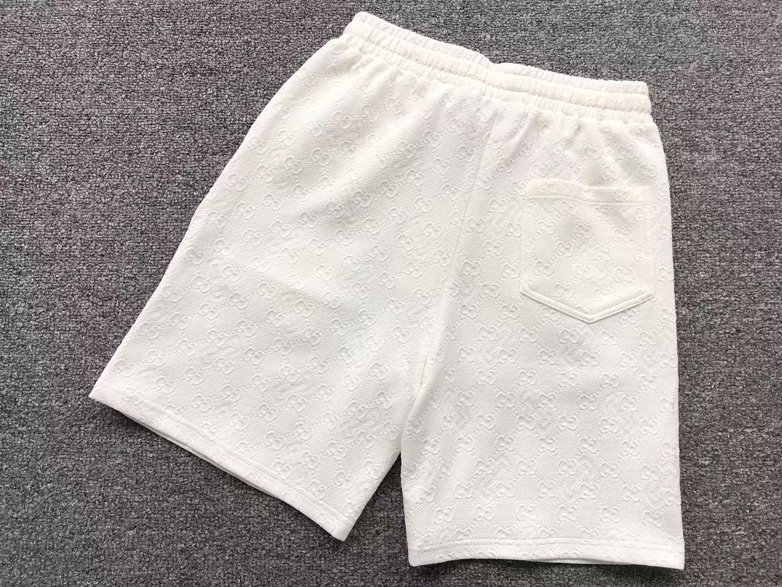 Gucci Embroidery Logo Shorts White - Image 5
