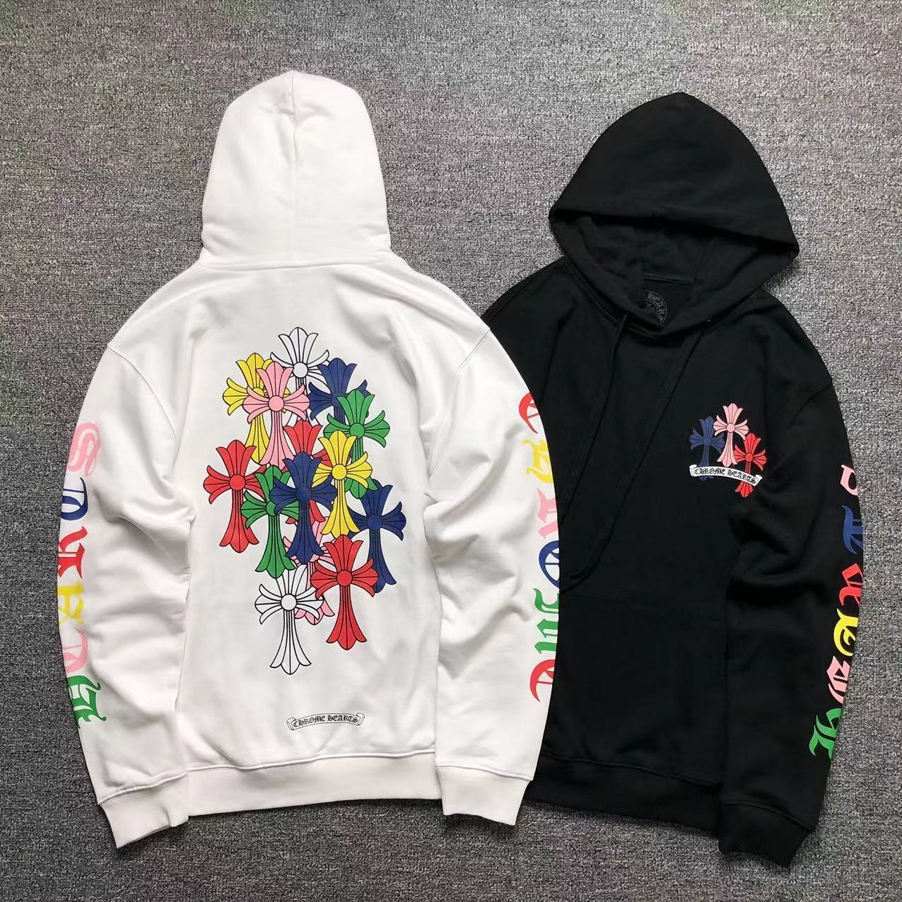 Chrome Hearts Colorfull Crosses Hoodie Black - Image 5