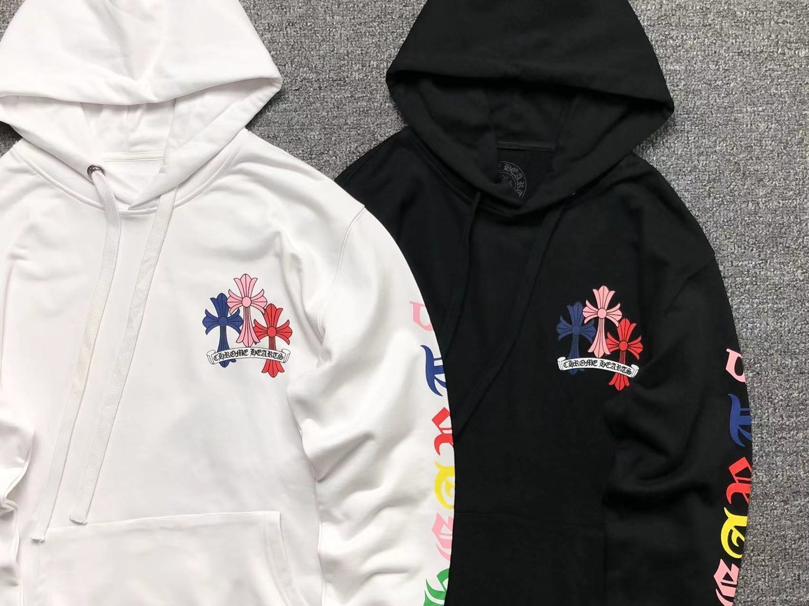 Chrome Hearts Colorfull Crosses Hoodie Black - Image 6