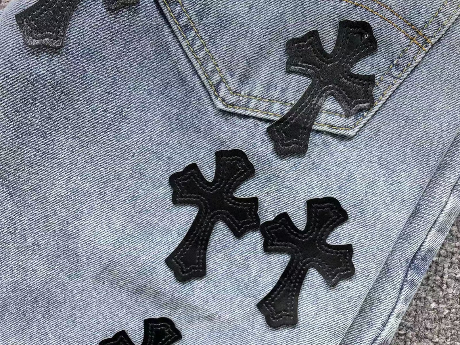 Chrome Hearts Denim Shorts Black Crosses - Image 6