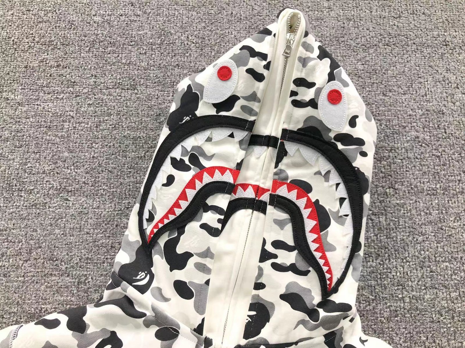 Bape Camo Hoodie White Grey - Image 6