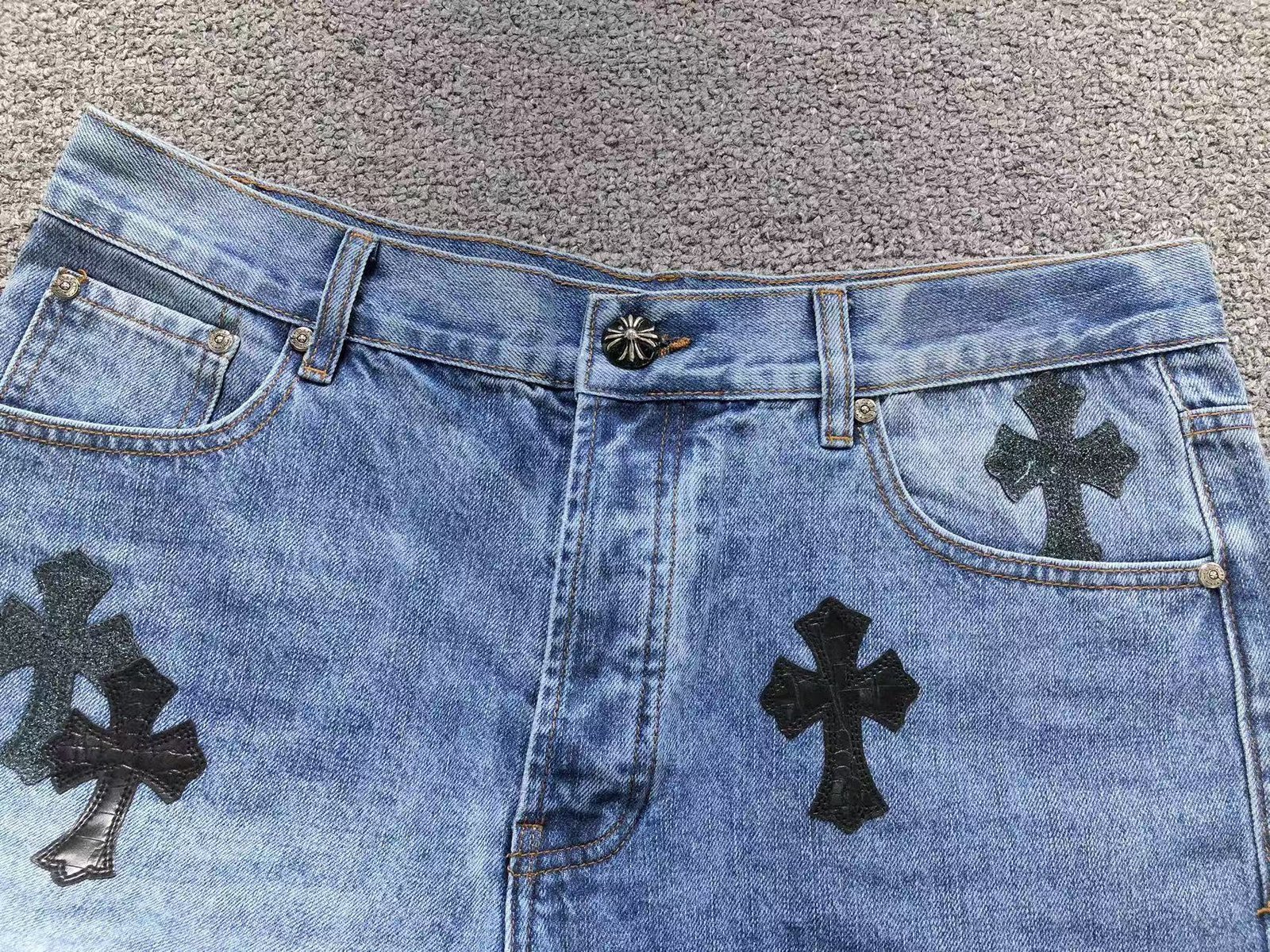 Chrome Hearts Denim Jeans Black Crosses - Image 7