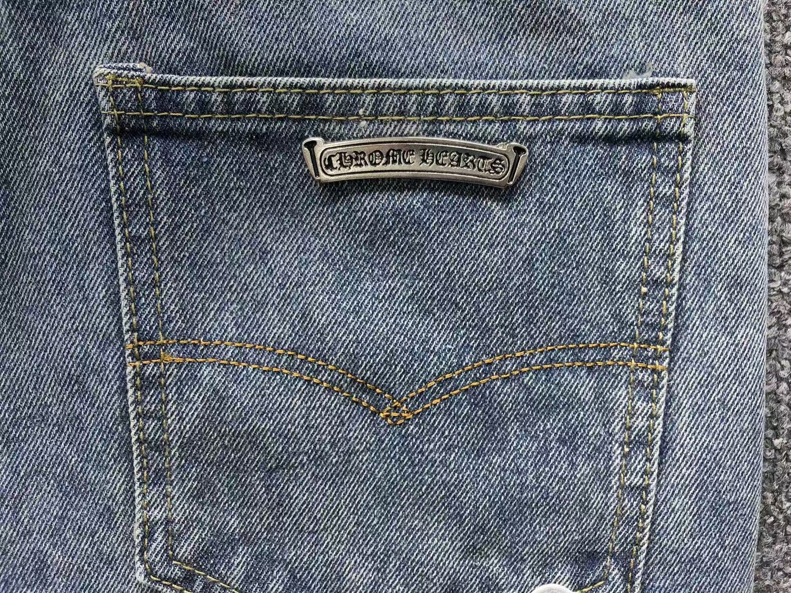 Chrome Hearts Denim Jeans White Crosses - Image 8