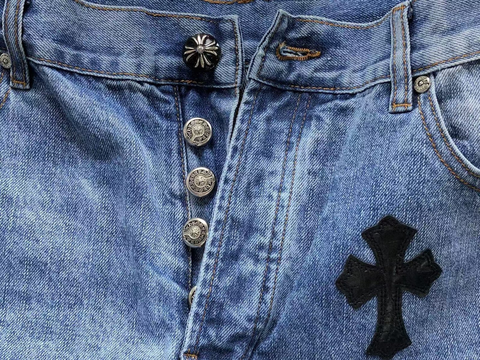 Chrome Hearts Denim Jeans Black Crosses - Image 8