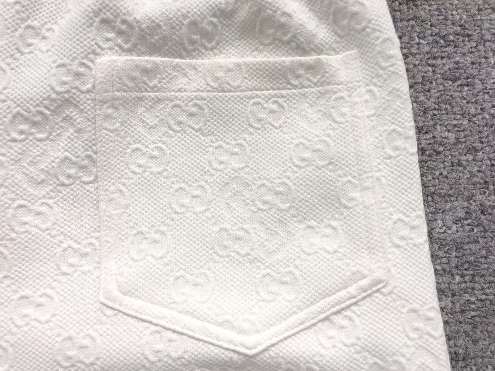 Gucci Embroidery Logo Shorts White - Image 8