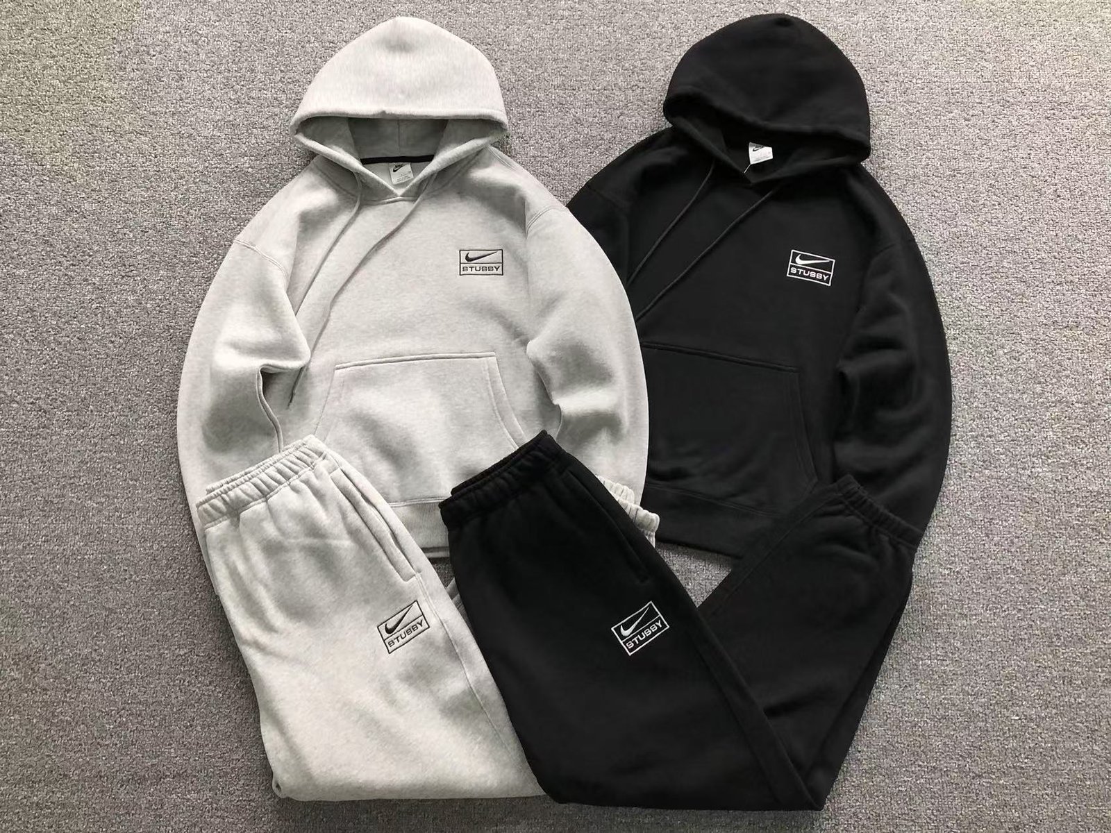 Nike x Stussy Washed Fleece Hoodie Black - Image 9