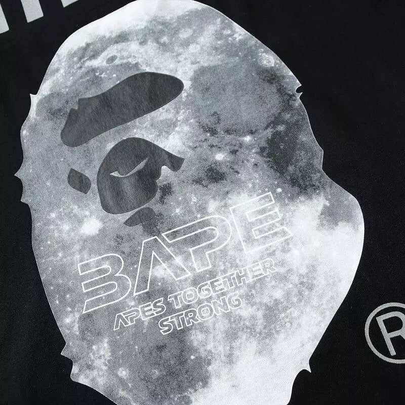 Bape Ape Head Moon Tee Black - Image 4