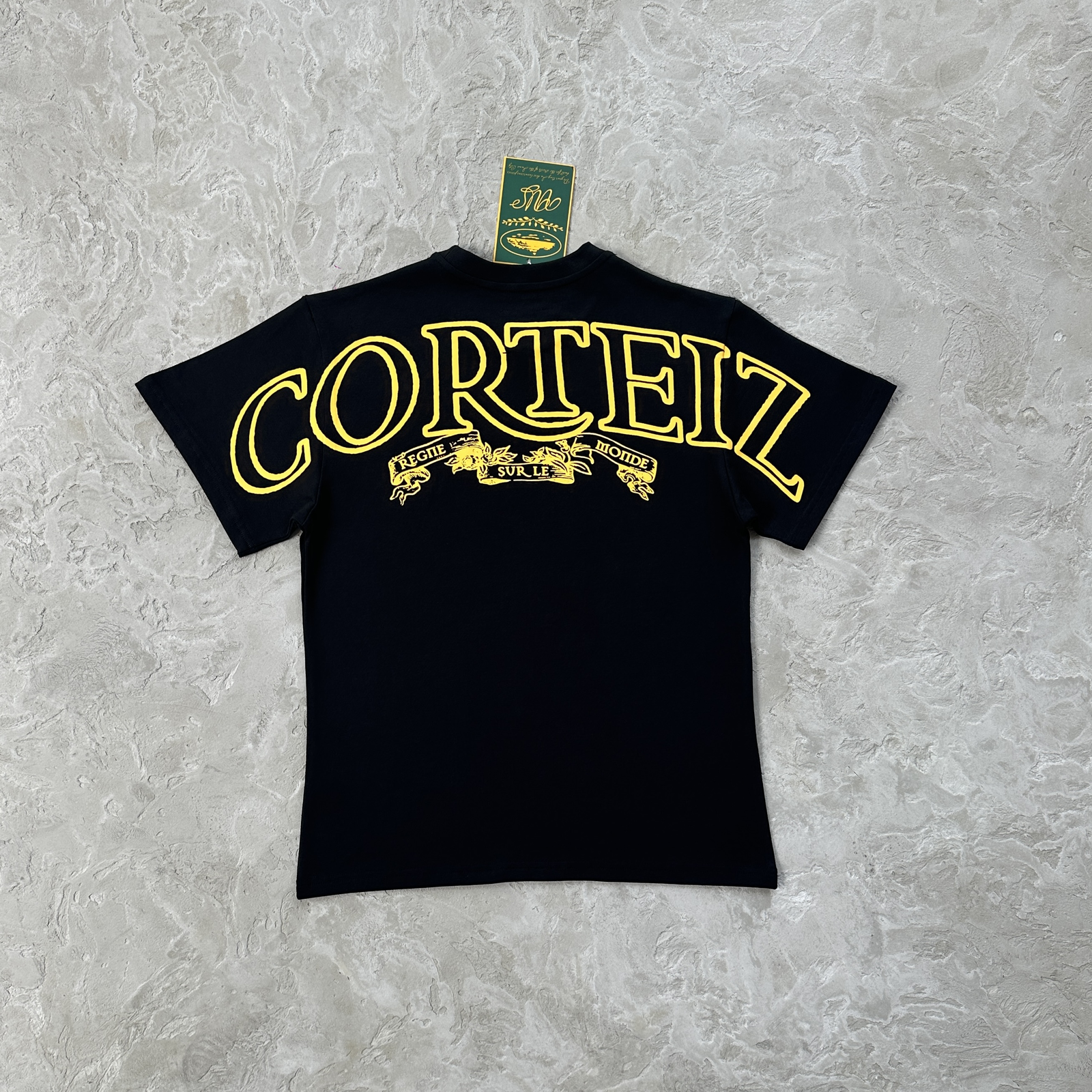 Corteiz Royale Tshirt Black Yellow - Image 2