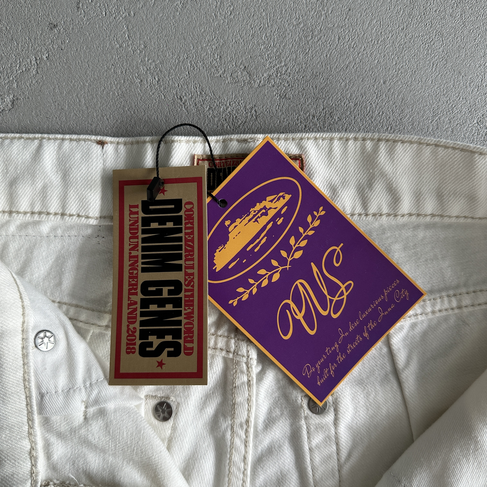 Corteiz Denim Shorts Jeans-White - Image 6