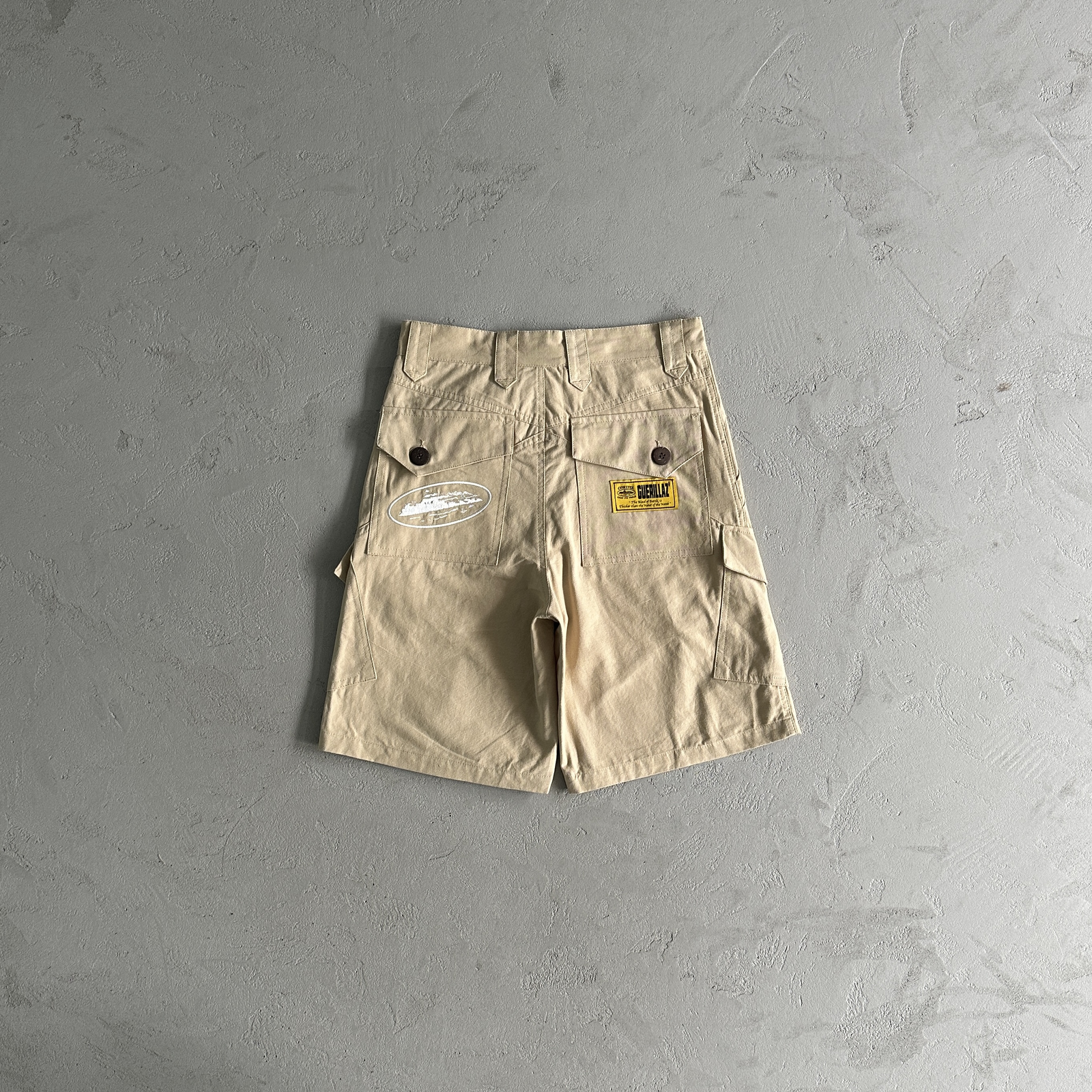 Corteiz Slant Pocket Khaki Shorts - Image 3