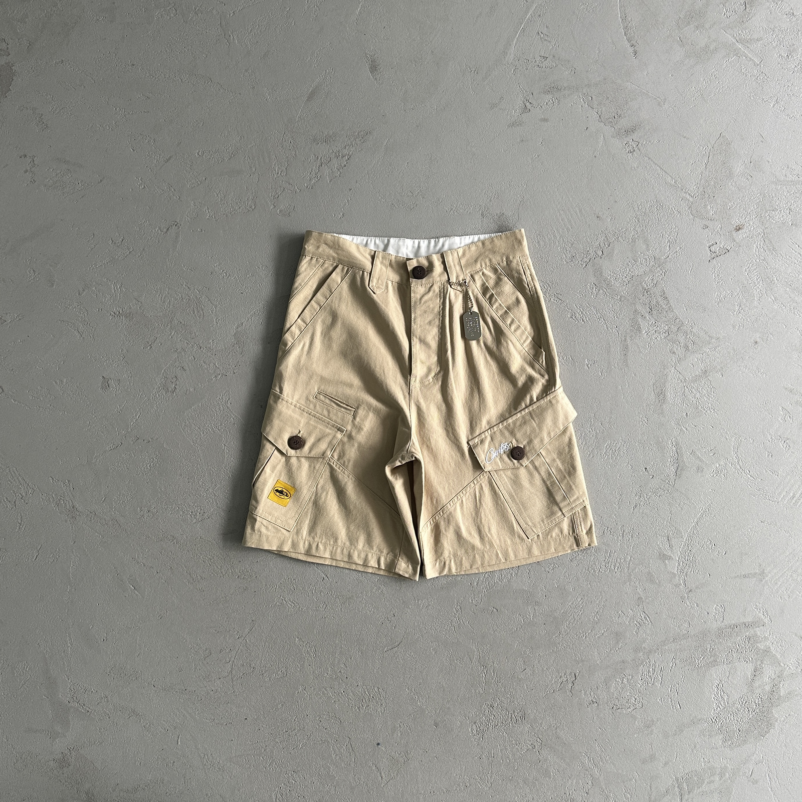 Corteiz Slant Pocket Khaki Shorts - Image 2