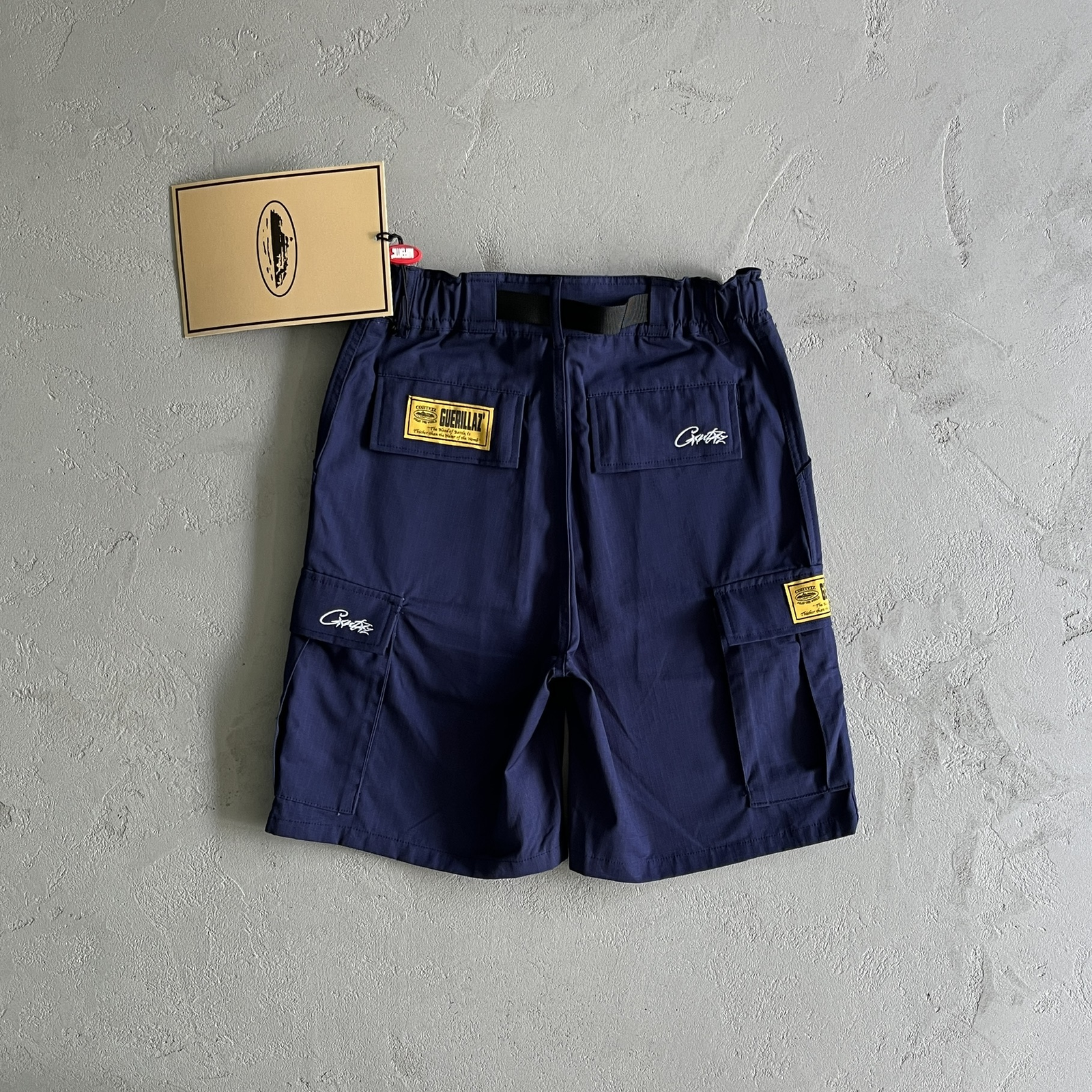 Corteiz Navy Cargo Shorts - Image 3