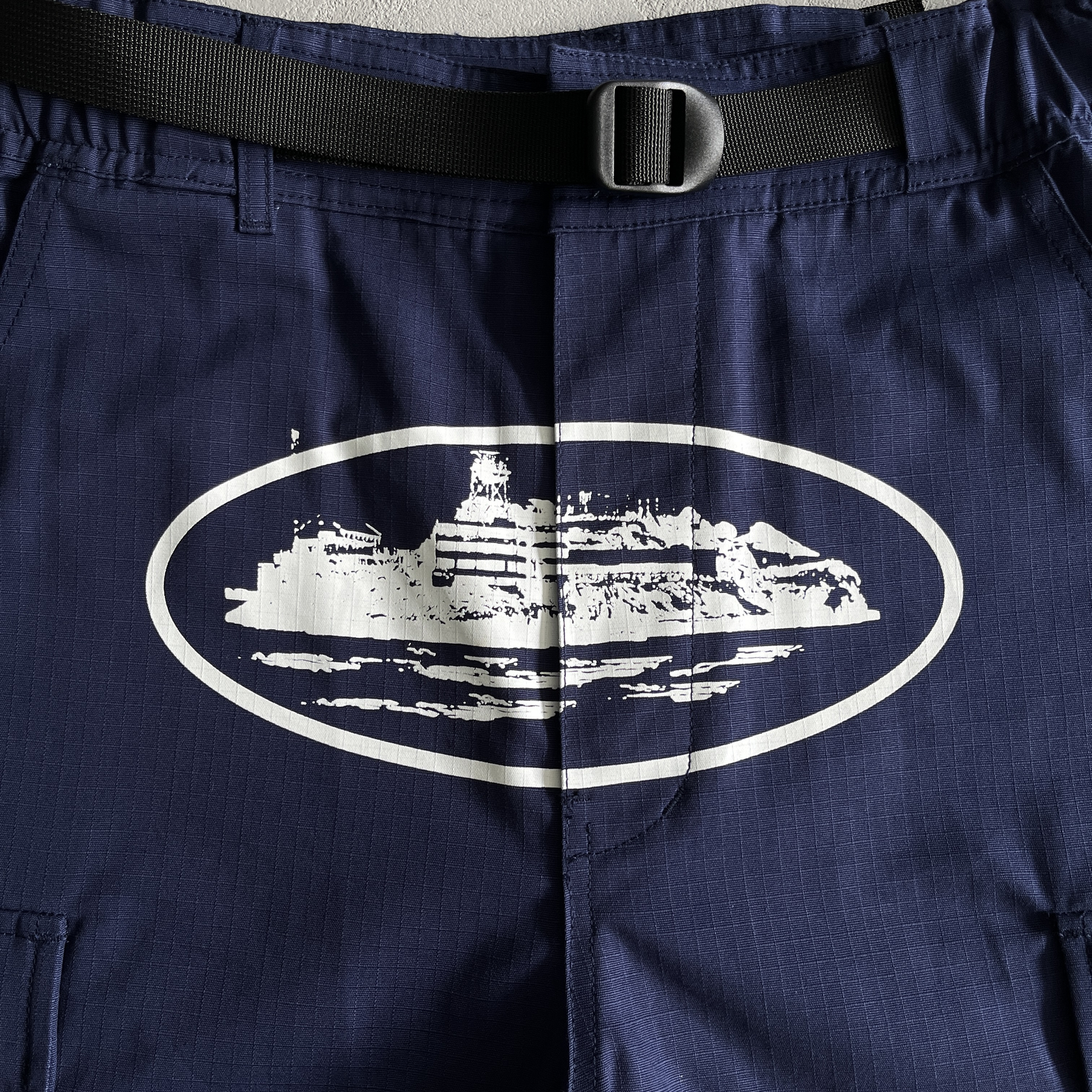 Corteiz Navy Cargo Shorts - Image 4
