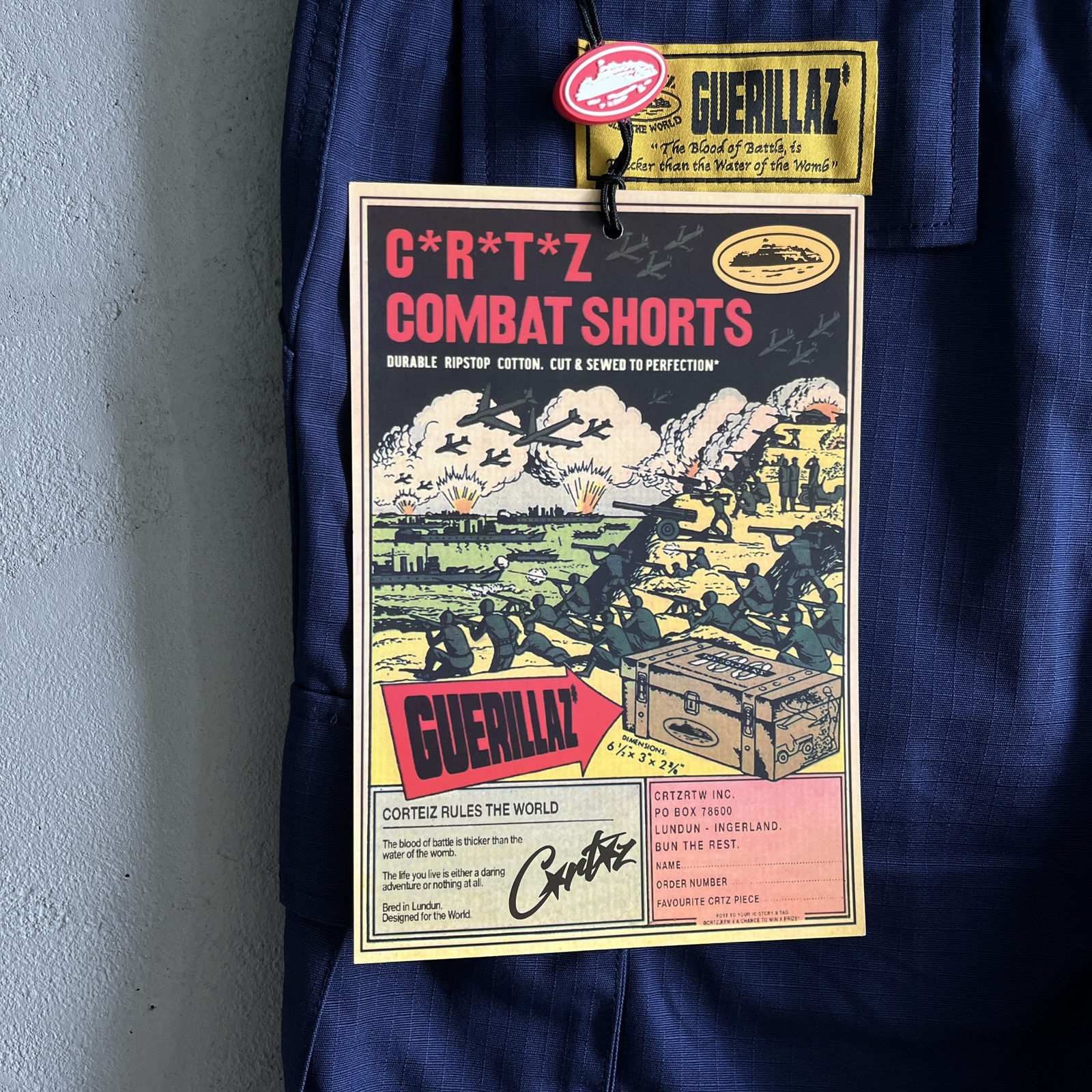 Corteiz Navy Cargo Shorts - Image 7