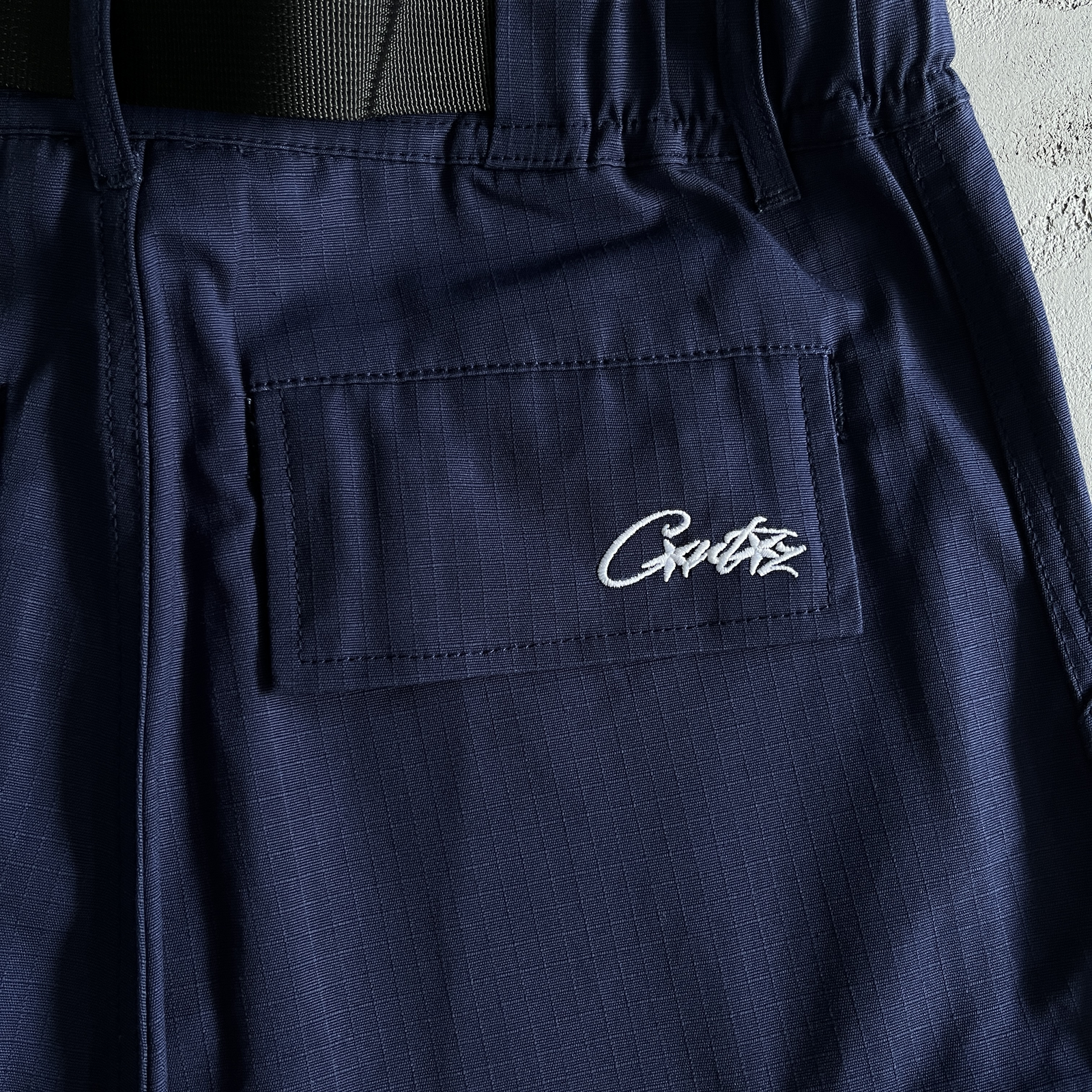 Corteiz Navy Cargo Shorts - Image 6