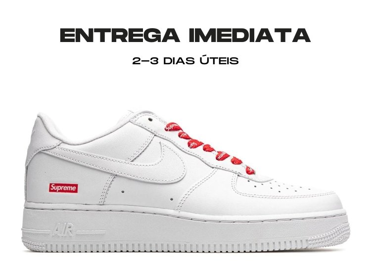 Nike x Supreme Air Force 1 Low "Logo White" - Tamanho: 42