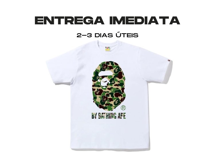 Bape Big Head Ape Tshirt White - Tamanho: M